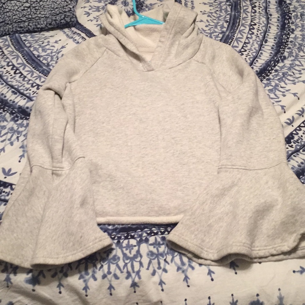 Melrose Market Gray Hoodie w/bell sleeves and hood